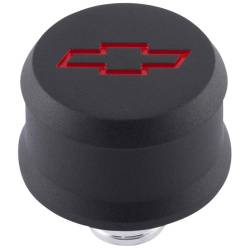 Proform - Proform Slant-Edge Aluminum Breather Cap; Recssd Red Bowtie Emblem; Push-In; Blk Crinkle 141-861