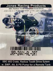 Jones Racing Products - SBC 602 HTD WP PS & Alt System Jones Racing 2441-AL-DRT