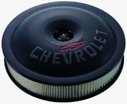 Clearance Items - Proform Parts 141-692 - Super Light 14" Classic Round Air Cleaner - Black Aluminum with Chevrolet & Bowtie Emblems (800-141692)