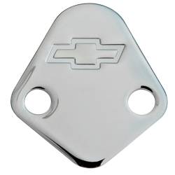 Clearance Items - Proform Parts 141-211 - BBC Fuel Pump Block-Off Plate - Chrome with Bow Tie Emblem (800-141211)