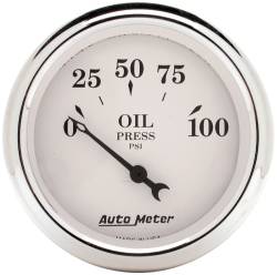 AutoMeter - AutoMeter Old Tyme White Electric Oil Pressure Gauge 1628