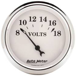 AutoMeter - AutoMeter Old Tyme White Voltmeter Gauge 1692