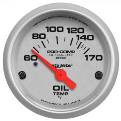 AutoMeter - AutoMeter Ultra-Lite Electric Oil Temperature Gauge 4348-M