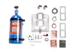 NOS/Nitrous Oxide System - NOS Supercharger Nitrous System, Polished Injector Plate, Red & Blue Plumbing, Blue Bottle 02520-CNOS