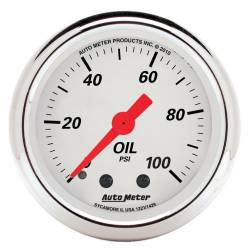 AutoMeter - AutoMeter Arctic White Mechanical Oil Pressure Gauge 1321