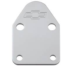 Proform - Proform Parts 141-210 - SBC Fuel Pump Block-Off Plate - Chrome with Bow Tie Emblem