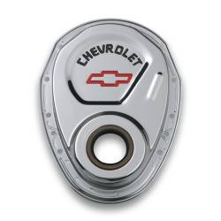 Proform - Proform Timing Chain Cover; Chrome; Steel; With Chevy And Bowtie Logo; SB Chevy 69-91 141-904