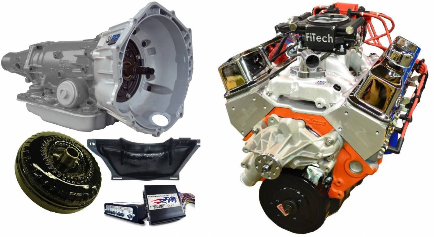 SBC 400/460HP EFI Crate Engine by Pace Performance Chrome Finish with