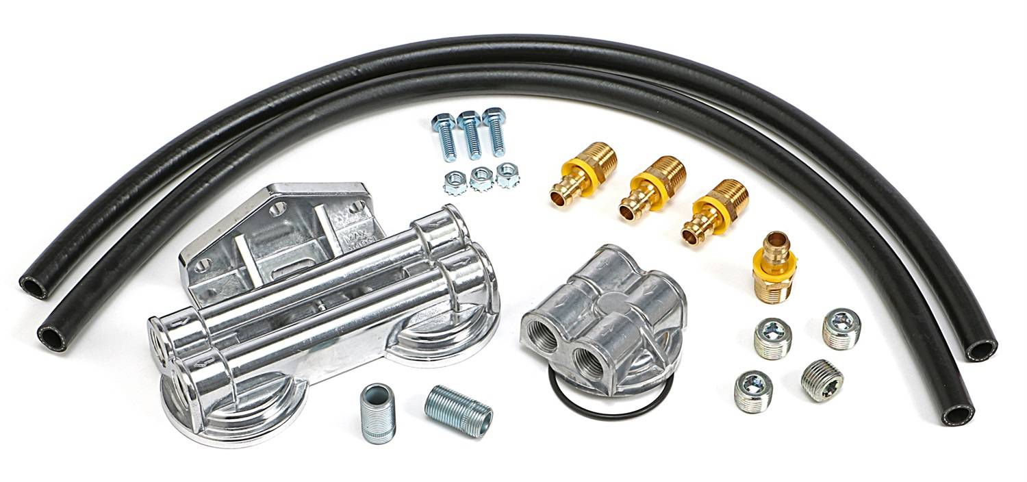 Dual Oil Filter Relocation Kit TransDapt Performance Products 1720
