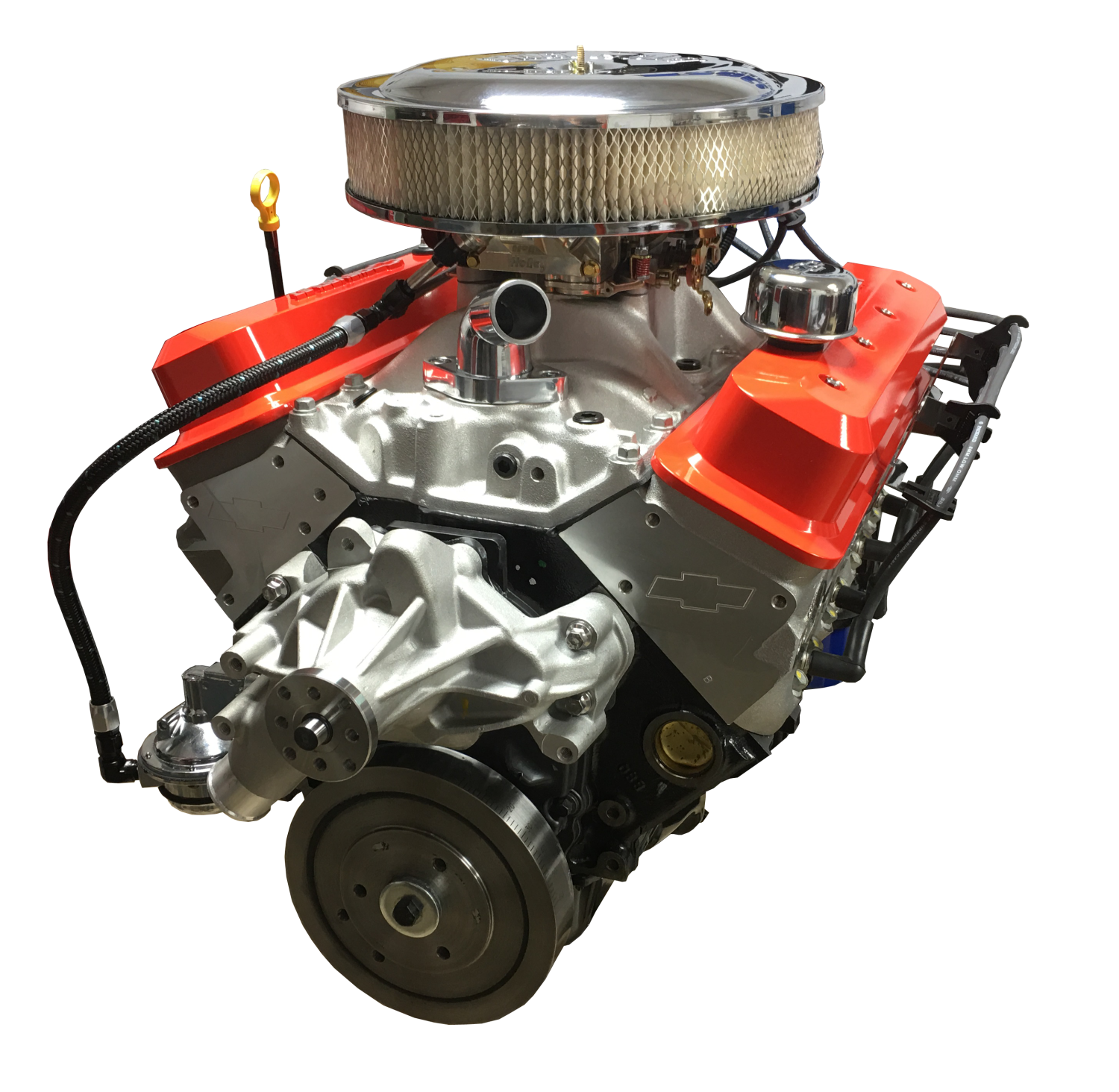 Small Block Crate Engine by Pace Performance SP350 385HP with Orange