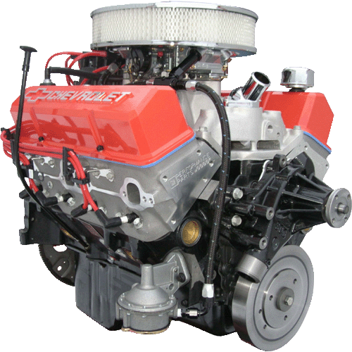 Small Block Crate Engine By Pace Performance Prepped Primed Sp3 435hp Orange Trim Gmp 5x