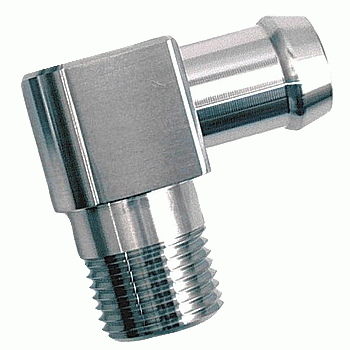New 1037 Hose Fitting 1/2" NPT to 5/8" Barb Stainless Steel 90 Degree Heater 