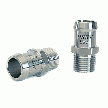 ZM 1003 Heater Hose Fitting 1/2 NPT 3/4 Hose Barb 1-3/4 Long Stainless Steel 