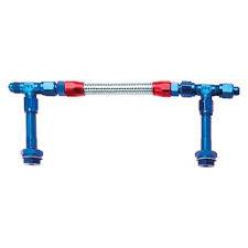 Fragola - FRA920003 -  Fragola 8AN,7/8-20" Fuel Line Kit,Dual Inlet 4150, Stainless Steel with Red,Blue Fittings
