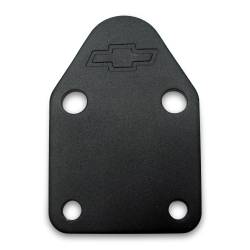 Proform - Proform Parts 141-212 - SBC Fuel Pump Block-Off Plate - Black Crinkle with Bow Tie Emblem