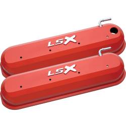 Proform - Proform Raised "LSX" Emblem Aluminum Valve Covers, Chevy Orange, LS Engines 141-257