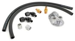Trans-Dapt Performance  - TD1012 - Trans Dapt Single Oil Filter Relocation Kit For LS Oil Pans with-10AN fittings-Vert Ports