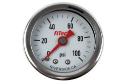 FiTech Fuel Injection - Fuel Pressure Gauge 0-100 Oil Filled Fuel Pressure Gauge Fitech 80117