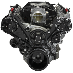 Billet Specialties - LT1 Gen V Tru Trac System Alternator and A/C, Black Billet Specialties BLK13560