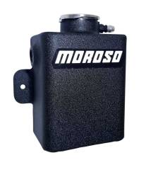 Moroso Performance - Coolant Expansion Tank, Universal Catch Can, Rectangular, 1.25 Qt., Black Wrinkle Powder Coat Finish Moroso 63952