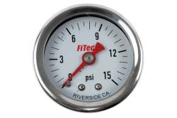 PACE Performance - Fitech 0-15 Oil Filled Fuel Pressure Gauge 800-FTH-80118