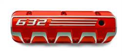 Chevrolet Performance Parts - 19421390 - Cast Aluminum Valve Covers with "632", Big Block Chevy, Tall, Orange Powder Coat