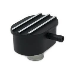 Clearance Items - TSP-SP8487BK - Oval Finned Push-In Breather with PCV, Black Aluminum (800-TSP-SP8487BK)