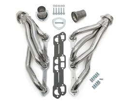 Hedman Hedders - HD66609 - 1-5/8" Mid-Length Headers, Sb Chevy 283-400 With D-Port Heads; Various Camaro, Chevelle, El Camino, Nova, Regal, Cutlass, Grand Prix & Others- Standard-Duty, Htc Polished Silver Ceramic Coated