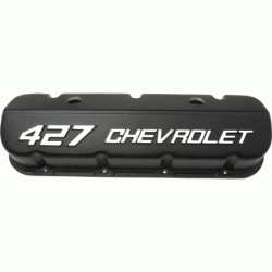 Chevrolet Performance Parts - 19202589 - Chevrolet Performance Big Block Chevy "427" Cast Aluminum Valve Covers - Black Powder Coat Finish - Pair
