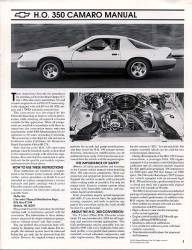 Chevrolet Performance Parts - 24502463 - GM Installation Manual - For 10185077 - 1982-1987 Camaro/Firebird HO 350 Package