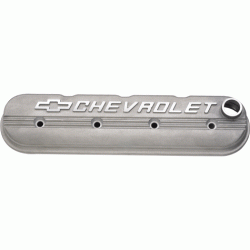 Chevrolet Performance Parts - 25534398 - Chevrolet Performance "Chevrolet" Script Bowtie LS-"X" Aluminum Valve Cover With Breather Hole, Single Cover