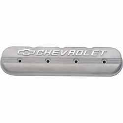 Chevrolet Performance Parts - 25534399 - Chevrolet Performance "Chevrolet" Script Bowtie LS-"X" Aluminum Valve Cover Without Breather Hole, Single Cover