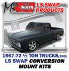 Hedman Hedders - Hedman 1967-72 Gm 1/2 Ton Truck 2Wd Ls Engine Swap Kit For Use With 4L60E / 65E Transmissions - HD03846