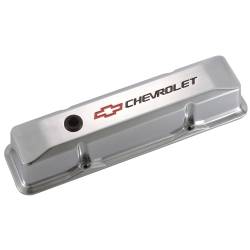 Proform - Proform Engine Valve Covers; Tall Style; Die Cast; Polished With Bowtie Logo; SB Chevy 141-108