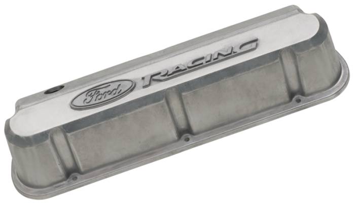 Proform - Proform Parts 302-146 - Ford Racing Slant Edge Die-Cast Aluminum Valve Covers - Unpolished, Ready to Powder Coat with Recessed Emblems