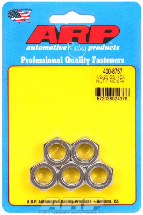 ARP - ARP4008757 - ARP Bulk Fasteners - 1/2"-20 Stainless Steel Hex Head - 5 Pack