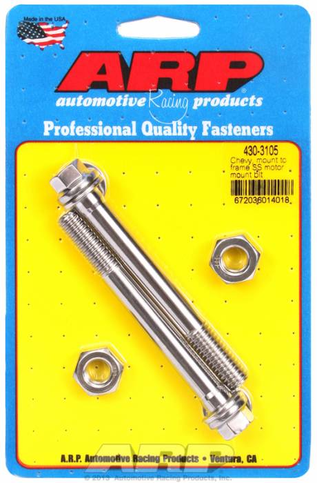 ARP - ARP4303105 - ARP Motor Mount Bolt Kit- Chevy, Mount To Frame- Stainless Steel- 6 Point Head