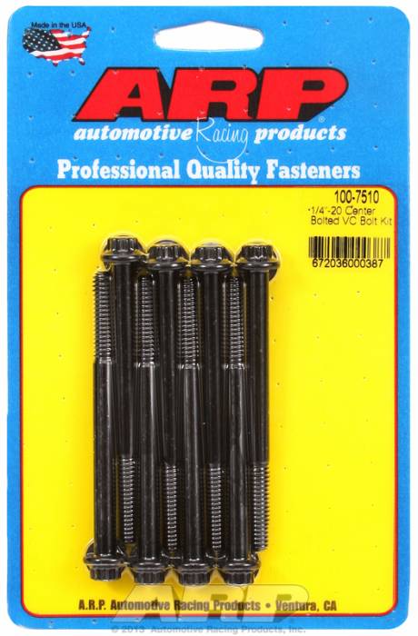 ARP - ARP1007510 - ARP Valve Cover Bolt Kit - For Sb Chevy Centerbolt Covers- 1/4"-20 X 3.250" - Black Oxide - 12 Point Head-Qty.-8