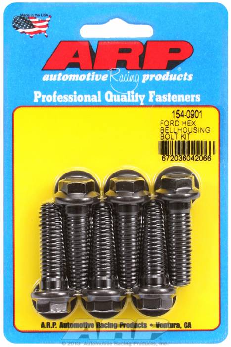ARP - ARP1540901 - Bellhousing To Engine Block Bolt Kit, Ford 289-302-351W Small Block - Automatic Transmission, Black Oxide, Hex Head, 1.500 Oal, 7/16-14