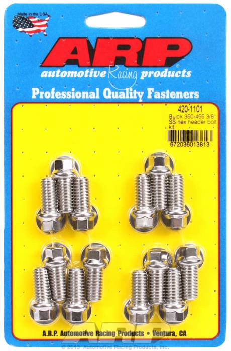 ARP - ARP4201101 - ARP Header Bolt Kit- Buick 350-455 - 3/8"X1.670"- Stainless Steel- 6 Point Nuts-Qty.-14
