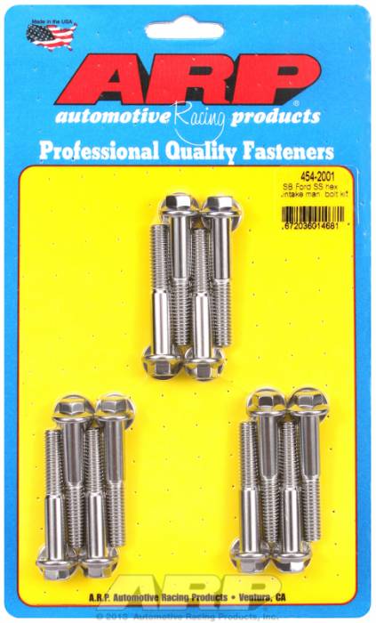 ARP - ARP4542001 - ARP Intake Manifold Bolt Kit- Ford -260-289-302-351W- Stainless Steel- 6 Point Head
