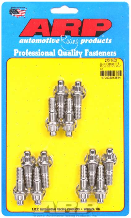 ARP - ARP4201402 - ARP Header Stud Kit- Buick 3.8L V6 - 3/8"X1.670"- Stainless Steel- 12 Point Nuts-Qty.-12