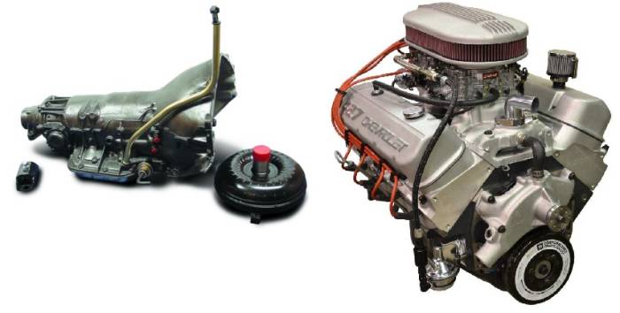 PACE Performance - GMP-TH400ZZ427-4X - Pace Prepped & Primed ZZ427 480HP Dual Quad Satin Finish Engine with 4QT Oil Pan & TH400 Transmission Package