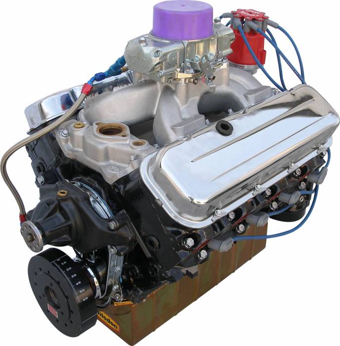 BluePrint Engines - MBP4960CTC BluePrint Engines 496CI 460HP Stroker Marine Crate Engine, Big Block GM Style, Dressed Longblock with Carburetor, Iron Heads, Flat Tappet Cam