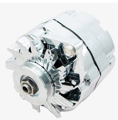 Top Street Performance - TSP-ES1001C - 110 AMP Chrome 1-Wire Alternator, 10si Case, One-Wire Capable, V-Belt