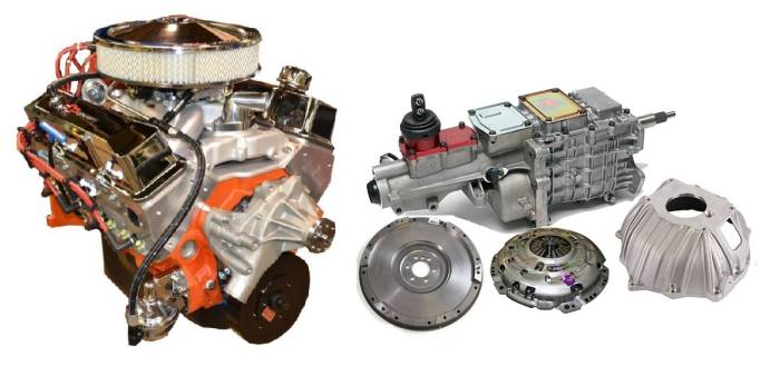 PACE Performance - GMP-TK6BP400-1 - Pace SBC 400/460HP Chrome Finish Crate Engine with TKX 5 Speed Trans Combo