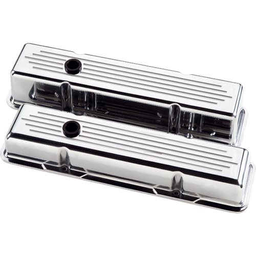 Billet Specialties - BSP95220 - Billet Specialties Aluminum Valve Covers, Sbc, Polished, Ball Milled, Tall Style