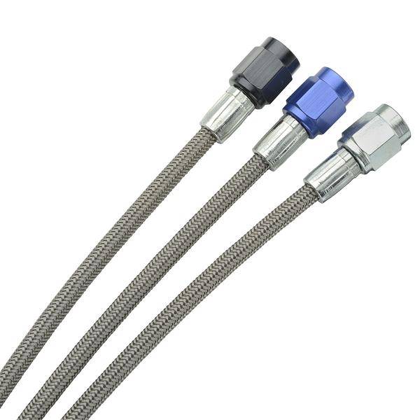 Fragola - FRA290010-BU -  Fragola -2 Brake Lines, Straight,Straight with -3 AN Blue Female Nuts, 10" Length