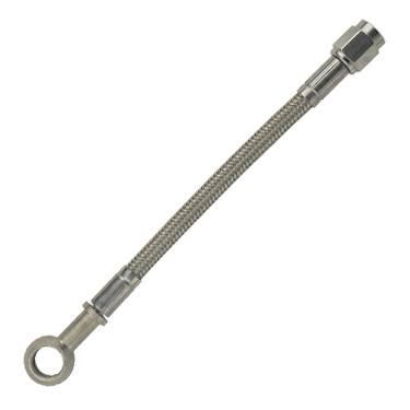 Fragola - FRA330012 - Fragola P.T.F.E. Braided Stainless Steel Hose Assembly (no covering) , - 3,  Straight x 3/8 Banjo, 12" Length