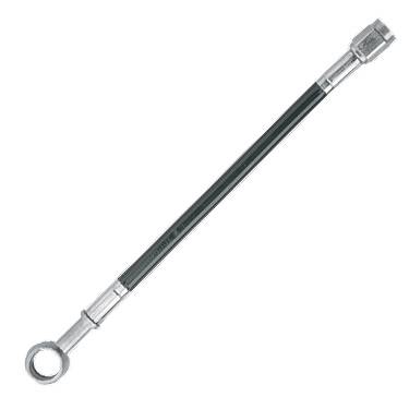 Fragola - FRA332010 - Fragola P.T.F.E. Braided Stainless Steel Hose Assembly with Black Covering , - 3,  Straight x 3/8 Banjo, 10" Length